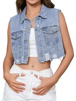 WWE Raw 2025 Gionna Daddio Denim Vest Front