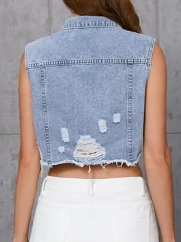 WWE Raw 2025 Gionna Daddio Denim Vest back