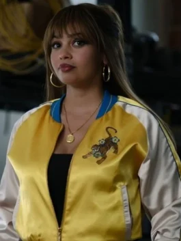 Wild Cards S2 Vanessa Morgan Embroidered Bomber Jacket Front