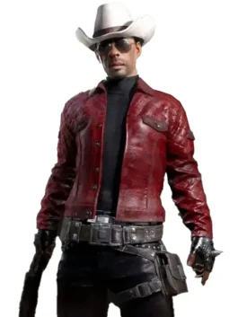 Video Game PUBG Red Quilted Leather Jacket
