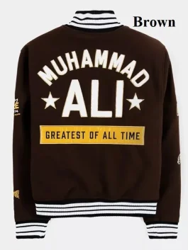Back-Side-Of-The-Muhammad-Ali-Varsity-Jacket-In-a-Brown-Color