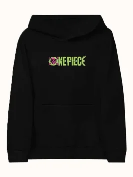 Black One Piece Printed Hoodie