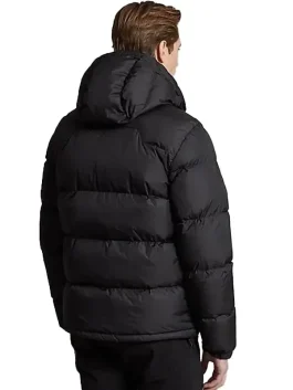 Men’s Polo Ralph Lauren Puffer Jacket Black color styled outfit with down filling, showcasing premium Ralph Lauren winter jacket design.