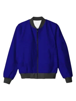Blue Plain Bomber Jacket
