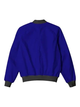 Blue Plain Bomber Jacket
