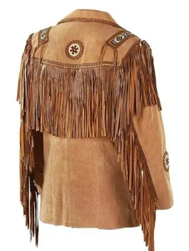 Butch Men’s Brown Fringe Cowboy Western Ranch Suede Jacket