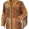 Butch Men’s Brown Fringe Cowboy Western Ranch Suede Jacket