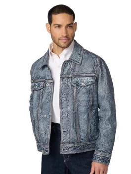 Chase Leather Jean Jacket