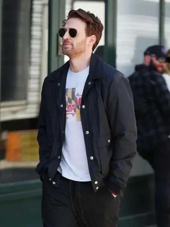 Chris Evans Materialists Black Jacket Front look