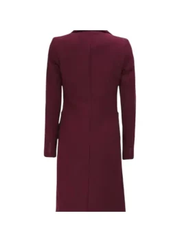 Connie Regular Fit Maroon Long Wool Coat - Overcoat for Women