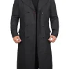 Detective Grey Long Wool Trench Coat Men