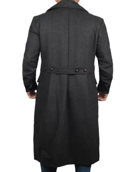 Detective Grey Long Wool Trench Coat Men