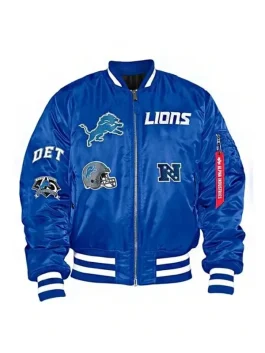 Detroit Lions Blue Bomber Jacket