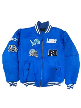 Detroit Lions Blue Bomber Jacket
