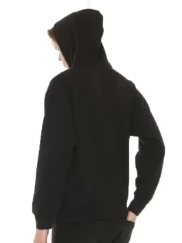 Disney Kingdom Hearts Organization XIII black hoodie featuring the XIII Order logo and Nobody emblem, worn by a male model.