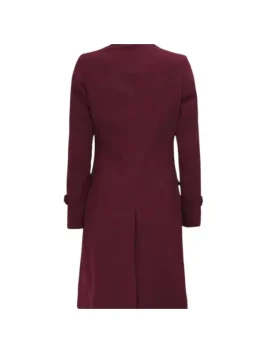 Doris Women's Double Breasted Maroon Wool Coat