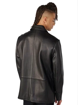 Dylan Two Button Genuine Leather Blazer