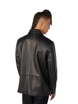 Dylan Two Button Genuine Leather Blazer