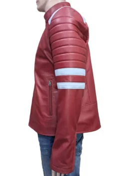 Side profile of the red Tyler Durden leather jacket at America Jackets.