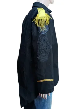 Side profile of the Ghost Papa Emeritus IV Military Jacket in black at America Jackets.