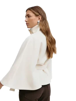 Gina Tricot Belt Cape Jacket White Color Back