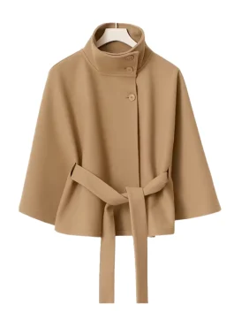 Gina Tricot Belt Cape Jacket Beige Color