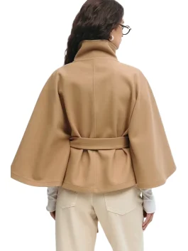 Gina Tricot Belt Cape Jacket Beige Color back