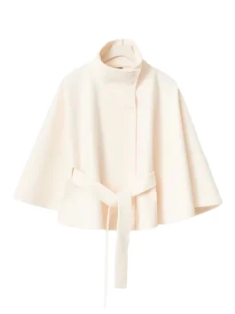 Gina Tricot Belt Cape Jacket White Color