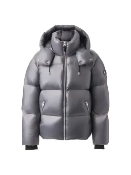 Grey Mackage Kent Down Puffer Jacket featuring sleek quilted design and zip-up front for a bold carbon Mackage look.