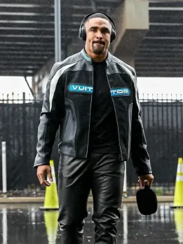 Jalen Hurts Louis Vuitton Leather Mix Biker Jacket