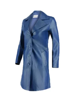 Jenna Women’s Minimalist Leather Trench Coat