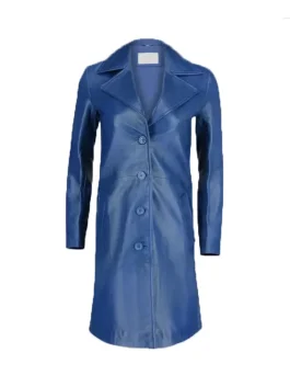 Jenna Women’s Minimalist Leather Trench Coat