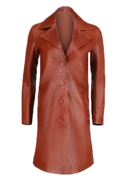 Jenna Women’s Minimalist Leather Trench Coat