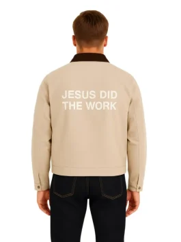 Jesus Did The Work Jacket (Back)