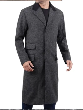 Joel Men's Charcoal Grey Long Wool Coat