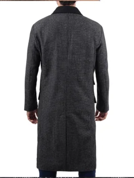 Joel Men's Charcoal Grey Long Wool Coat