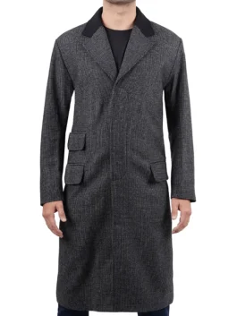 Joel Men's Charcoal Grey Long Wool Coat