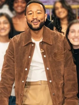 Kelly’s Show 2025 John Legend Suede Shirt Jacket