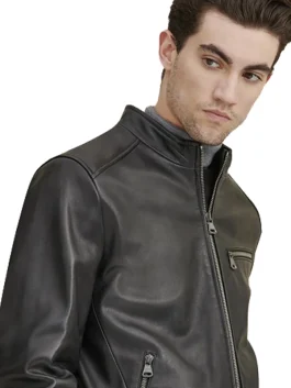 Leather Jacket With Zipper Pockets