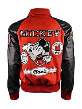 MJ Mickey Mouse Letterman Jacket Back look