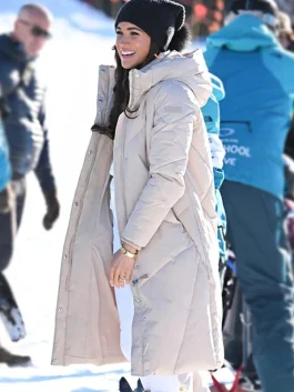 Meghan Markle Calvin Klein Quilted Maxi Puffer Jacket
