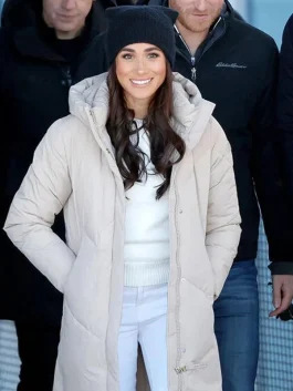 Meghan Markle Calvin Klein Quilted Maxi Puffer Jacket