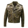 Men Modern Camouflage Leather Jacket