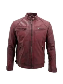 Men’s Burgundy Leather Jacket