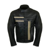 Mens Cafe Racer Retro Black Biker Jacket