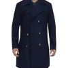 Men's Double Breasted Blue Peacoat