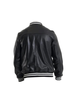 Mens Genuine Leather varsity Bomber Jacket