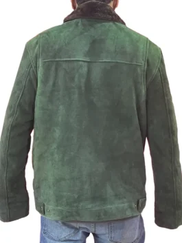 Back view of the Mens Heat Straps Deck Jacket showing the clean brown finish at America Jackets.