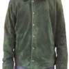 Front view of the brown Mens Heat Straps Deck Jacket with button closure at America Jackets.