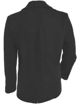 Men's Modern Fit Black Double Breasted Peacoat - Winter Coat